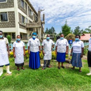 The kitchen staff 2020, pose for a photo.